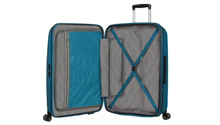 Organisation intérieure avec poche tablier zippée supplémentaire