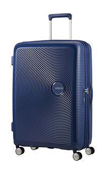 American Tourister Soundbox Spinner extensible 77cm Bleu marine fonc&eacute;