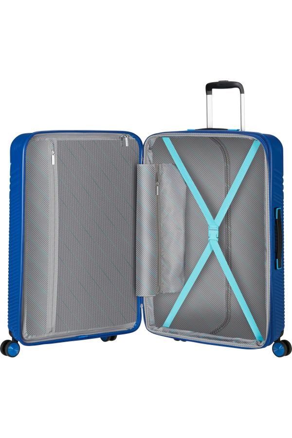 American Tourister Triple Trace Spinner TSA Expandable 76cm  Bleu marine/Bleu