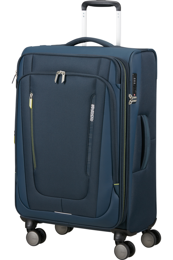 American Tourister Wanderlite Spinner EXP TSA M  Bleu marine foncé