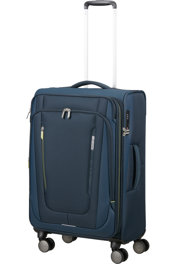 American Tourister Wanderlite Spinner EXP TSA M  Bleu marine foncé