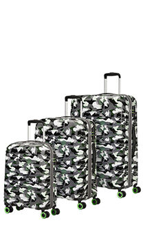 American Tourister Wavetwister 3 pc Set A Print  Camo/Acid Green