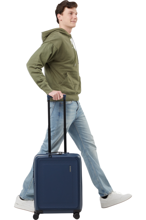 American Tourister DashPop Spinner Expandable Frontloader 55cm  Bleu nuit