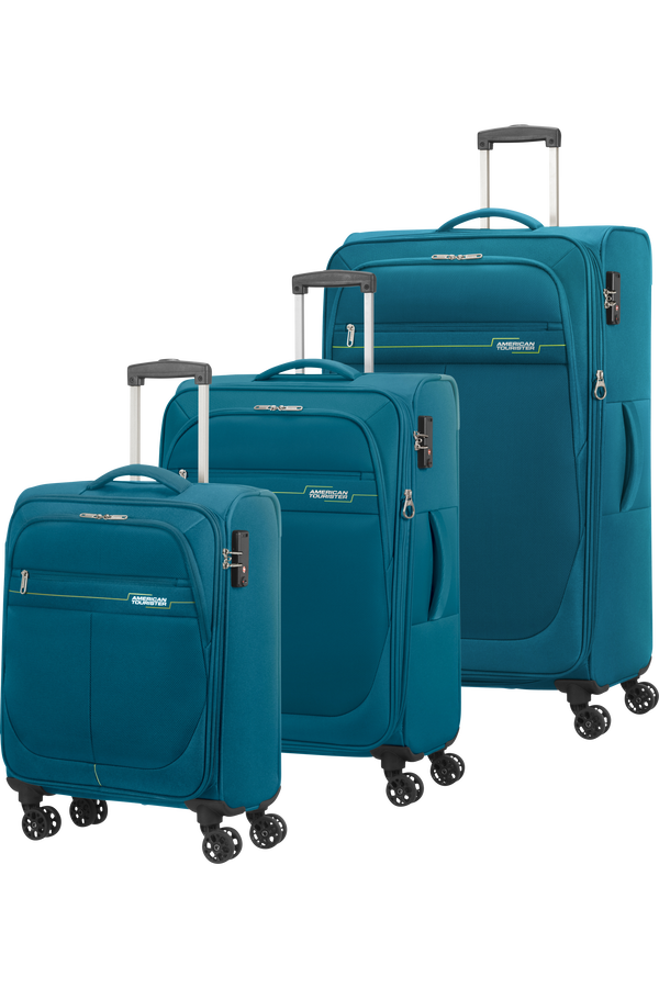 American Tourister Deep Dive 3 PC Set A  Teal/Lime