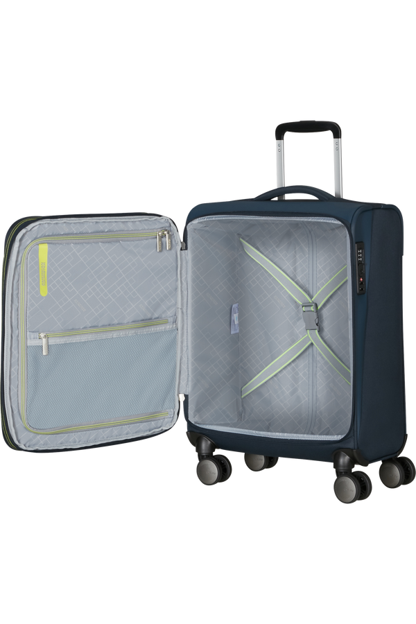 American Tourister Wanderlite Spinner EXP TSA S  Bleu marine foncé