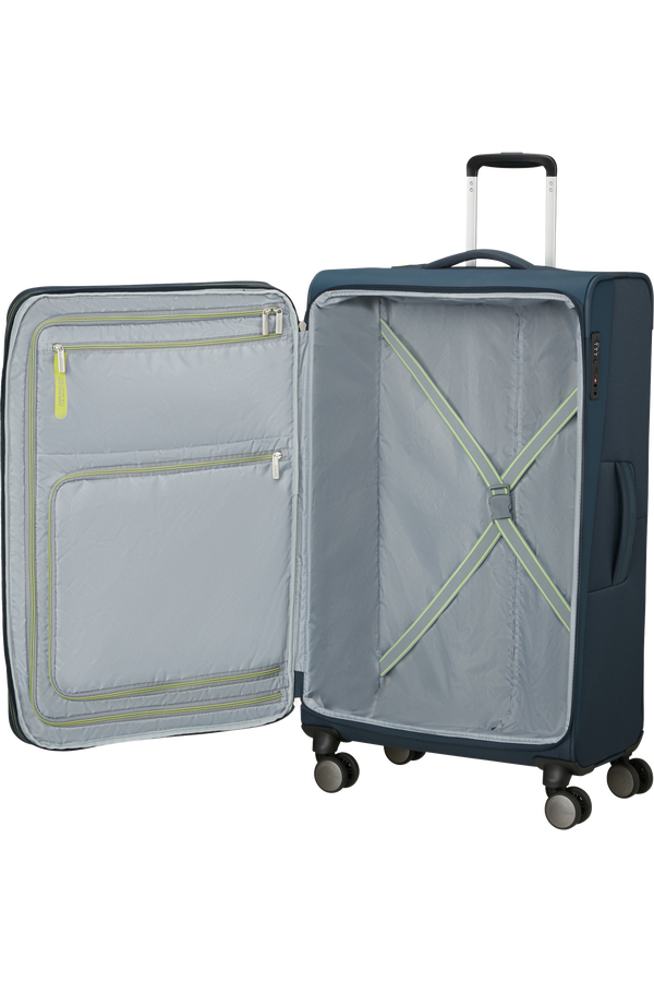 American Tourister Wanderlite Spinner EXP TSA L  Bleu marine foncé