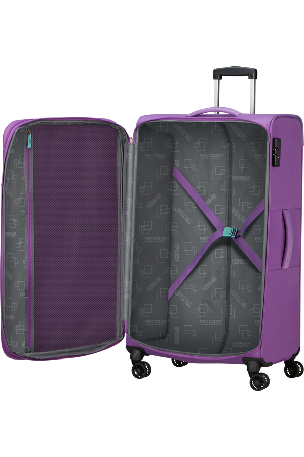 American Tourister Air Wave Spinner EXP TSA L  Purple/Aqua
