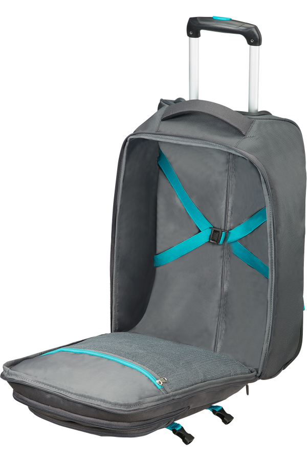 American Tourister Road Quest Sac &agrave; dos ordinateur avec roulettes 39.6cm/15.6inch  Grey/Turquoise