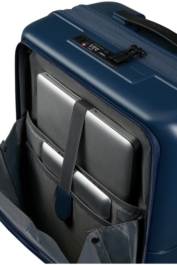 American Tourister DashPop Spinner Expandable Frontloader 55cm  Bleu nuit