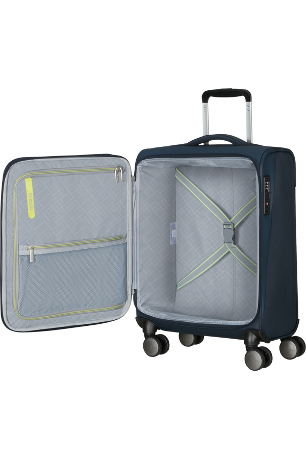 American Tourister Wanderlite Spinner TSA S  Bleu marine foncé