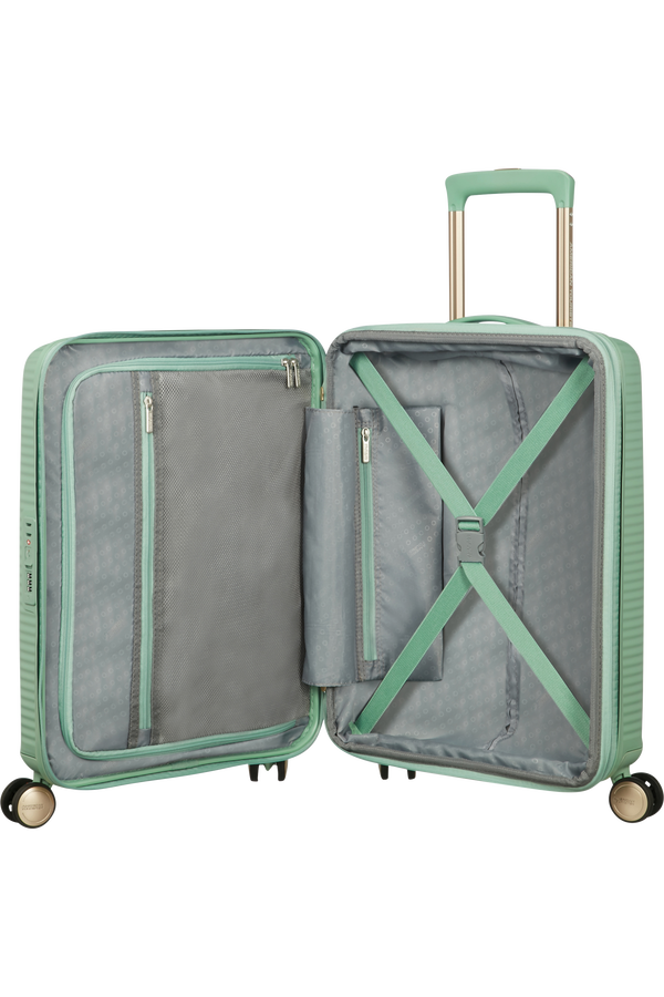 American Tourister Soundbox Spinner TSA Expandable 55cm  Almond Green/Gold