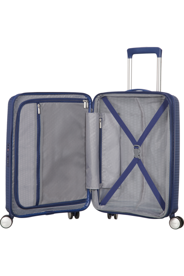 American Tourister Soundbox Spinner extensible 55cm Bleu marine fonc&eacute;