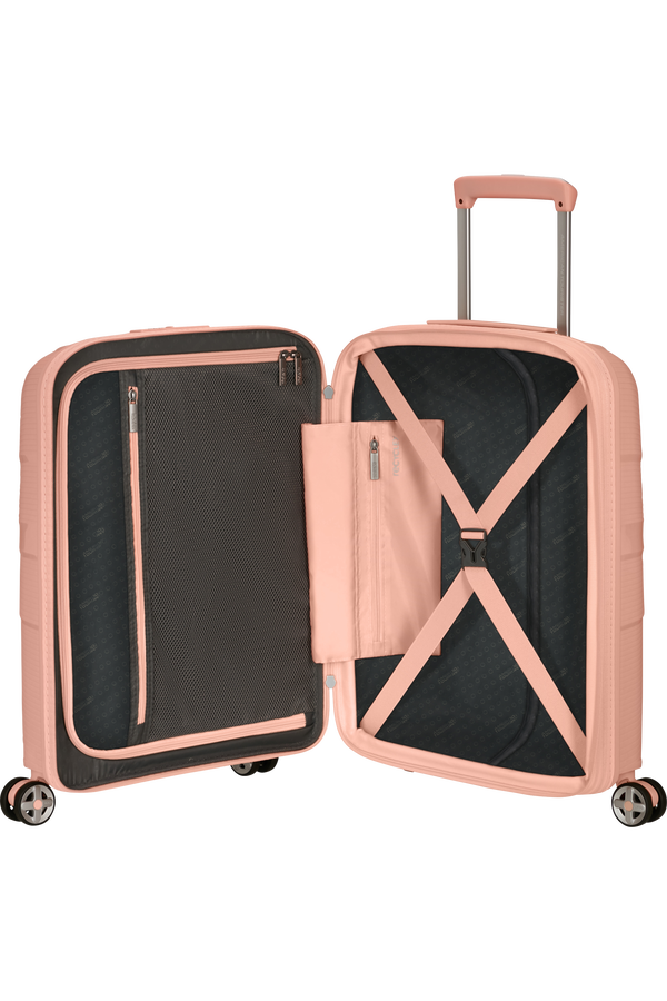American Tourister StarVibe Spinner Expandable TSA 55cm  Metallic Peach