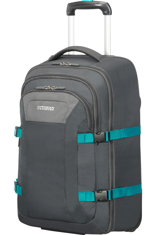 American Tourister Road Quest Sac à dos ordinateur avec roulettes 39.6cm/15.6inch  Grey/Turquoise