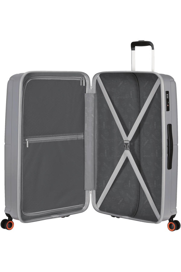 American Tourister Geopop Spinner 77/28 Tsa. 77cm  Argent métal